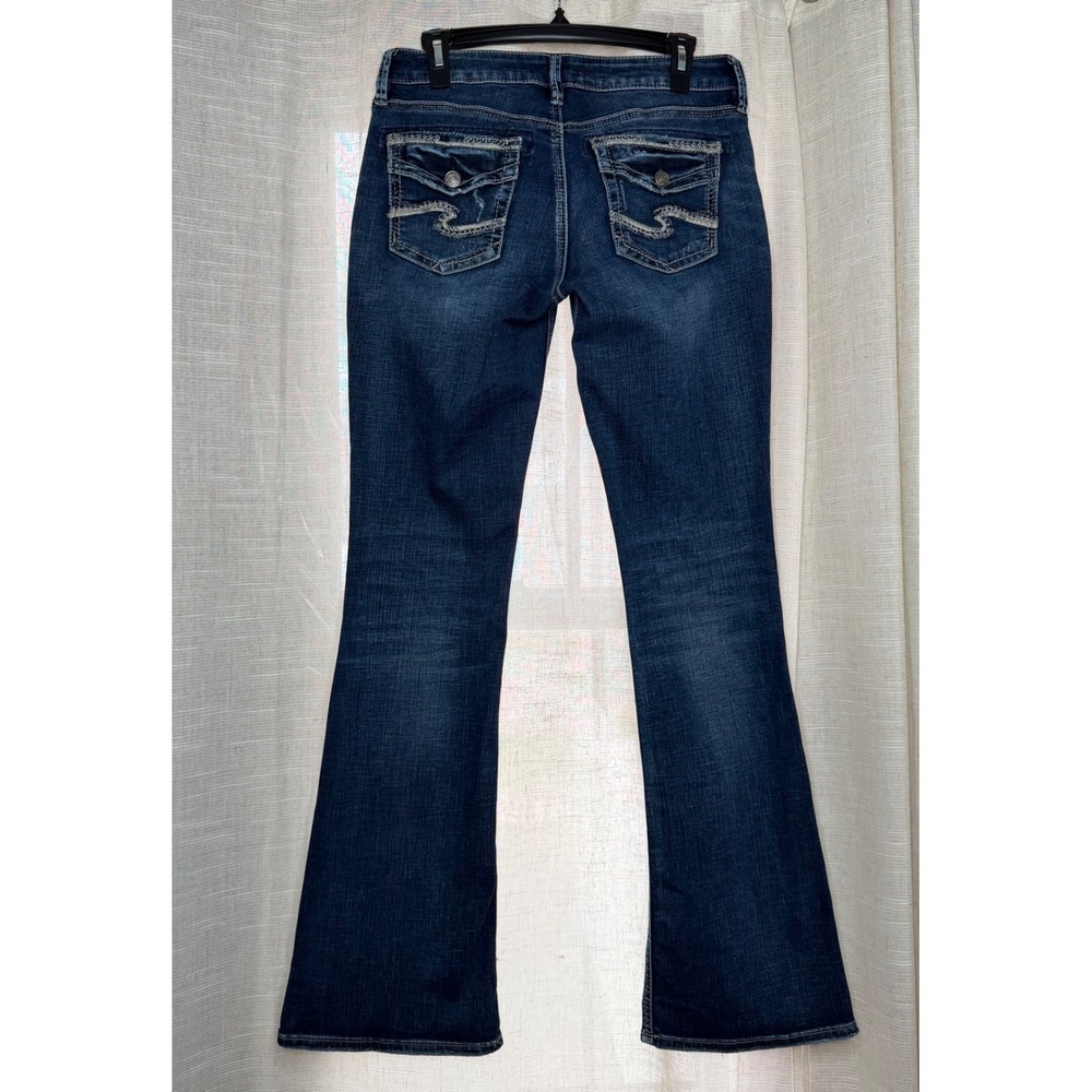 Silver Jeans Suki Bootcut Mid‎ Rise Distressed Dark Wash Women's Size W29 L33